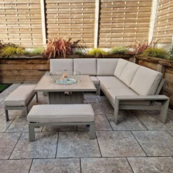 Venus Light Grey L Shape Corner Sofa With 2 Benches & Fire Pit Table 10 Venus Light Grey L Shape Corner Sofa With 2 Benches & Fire Pit Table -Garden Furniture Shop venus light grey l shape corner sofa with 2 benches fire pit table p83642 173130 zoom