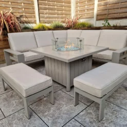 Venus Light Grey L Shape Corner Sofa With 2 Benches & Fire Pit Table 11 Venus Light Grey L Shape Corner Sofa With 2 Benches & Fire Pit Table -Garden Furniture Shop venus light grey l shape corner sofa with 2 benches fire pit table p83642 173131 zoom