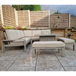 Venus Light Grey L Shape Corner Sofa With 2 Benches & Fire Pit Table 12 Venus Light Grey L Shape Corner Sofa With 2 Benches & Fire Pit Table -Garden Furniture Shop venus light grey l shape corner sofa with 2 benches fire pit table p83642 173132 zoom
