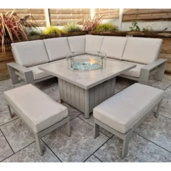 Venus Light Grey L Shape Corner Sofa With 2 Benches & Fire Pit Table 14 Venus Light Grey L Shape Corner Sofa With 2 Benches & Fire Pit Table -Garden Furniture Shop venus light grey l shape corner sofa with 2 benches fire pit table p83642 173134 zoom
