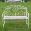 White Antique Style Double Seater Garden Bench