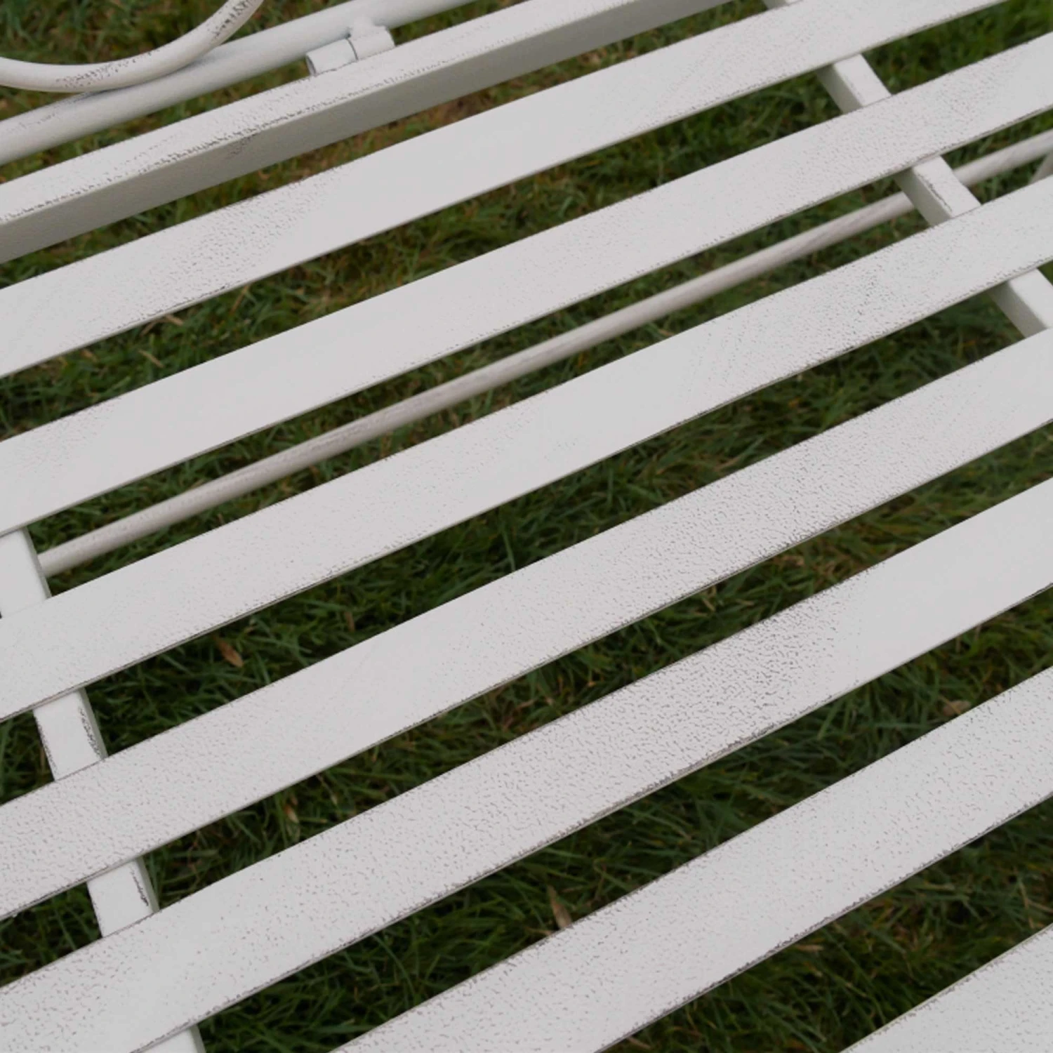 White Antique Style Double Seater Garden Bench 4 White Antique Style Double Seater Garden Bench - Image 4