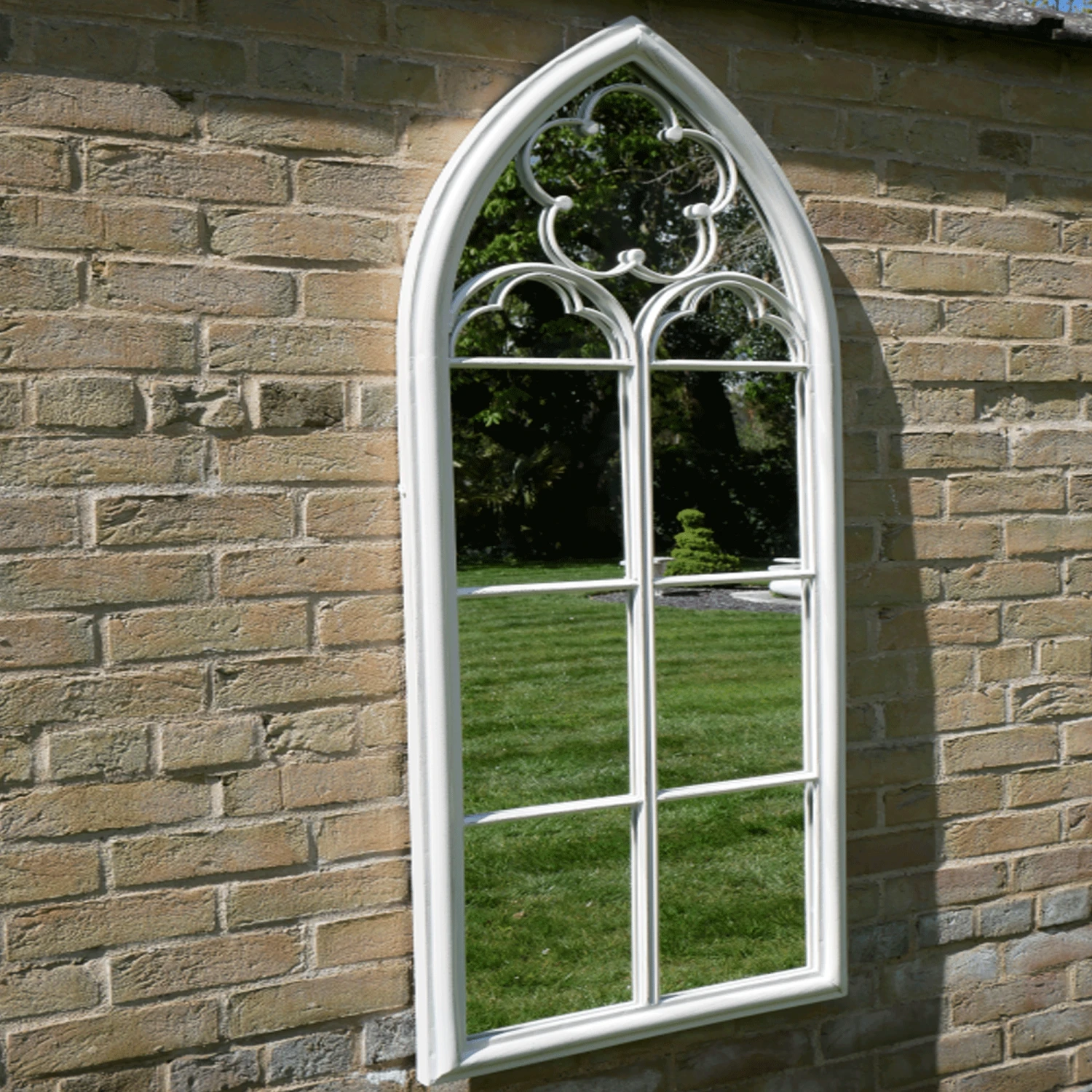 White Arch Design Garden Mirror 1 White Arch Design Garden Mirror