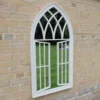 White Gothic Style Arched Garden Mirror