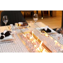 White Patterned Top Rectangular Outdoor Dining Table With Firepit -Garden Furniture Shop white patterned top rectangular outdoor dining table with firepit p76656 125066 zoom