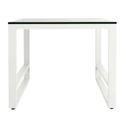 White Plain Top Outdoor Side Table -Garden Furniture Shop white plain top outdoor side table p76684 124565 zoom