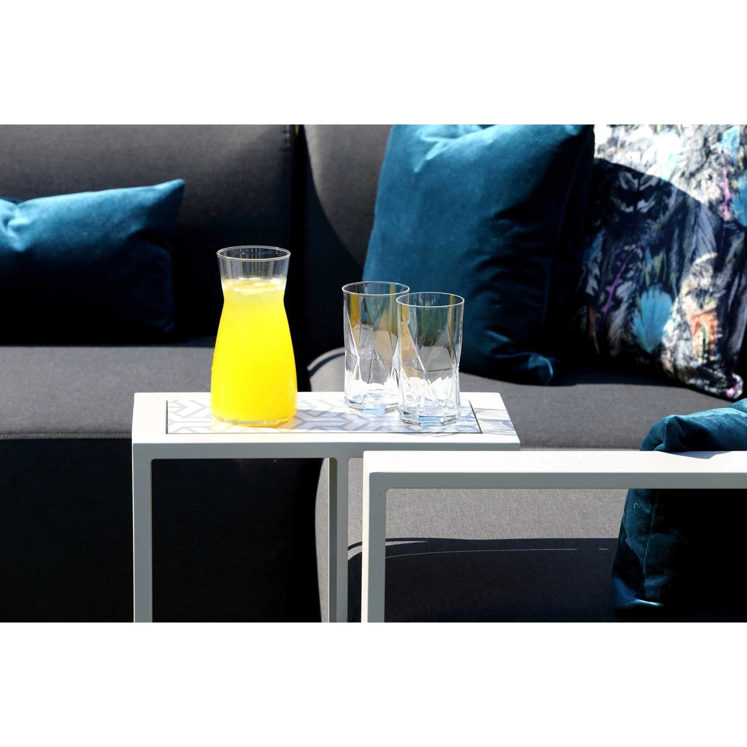 White Plain Top Outdoor Sofa Table 6 White Plain Top Outdoor Sofa Table - Image 6