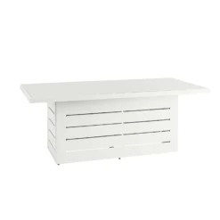 White Plain Top Rectangular Outdoor Dining Table
